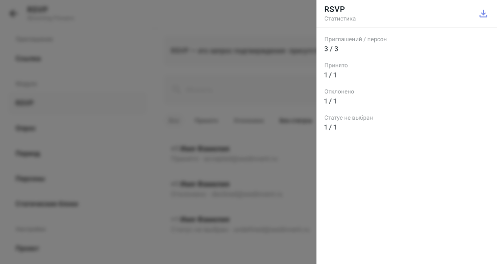 Cтатистика приглашений